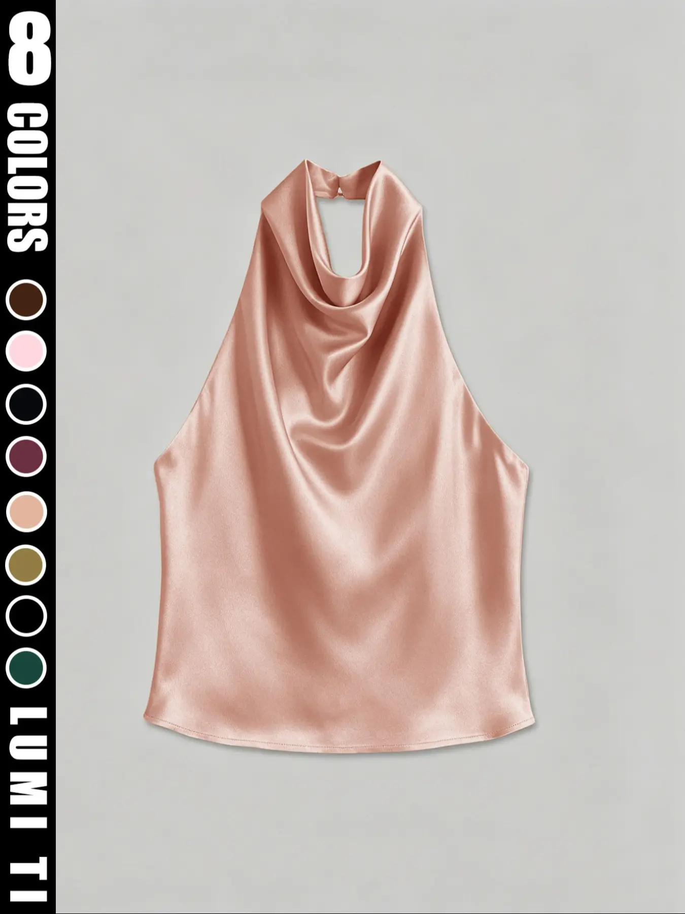 Sexy Satin Halter Neck Top Women Corset Tanks & Camis Backless Crop Top Woman y2k Sleeveless Tank Tops Ladies Fashion Black White Orange Pink Yellow Brown Top Casual Vacation Top Cropped Halter Top
