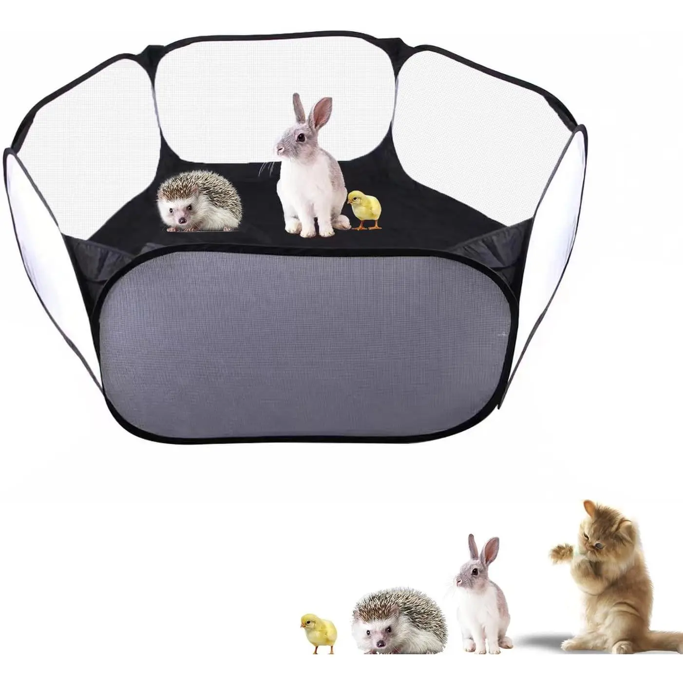 Small  Playpen, Portable Pop-up Open Interactive  Tent, Indoor Outdoor Fence for Rabbits, Guinea Pig, Hamster, Chinchillas, Kittens, Puppies