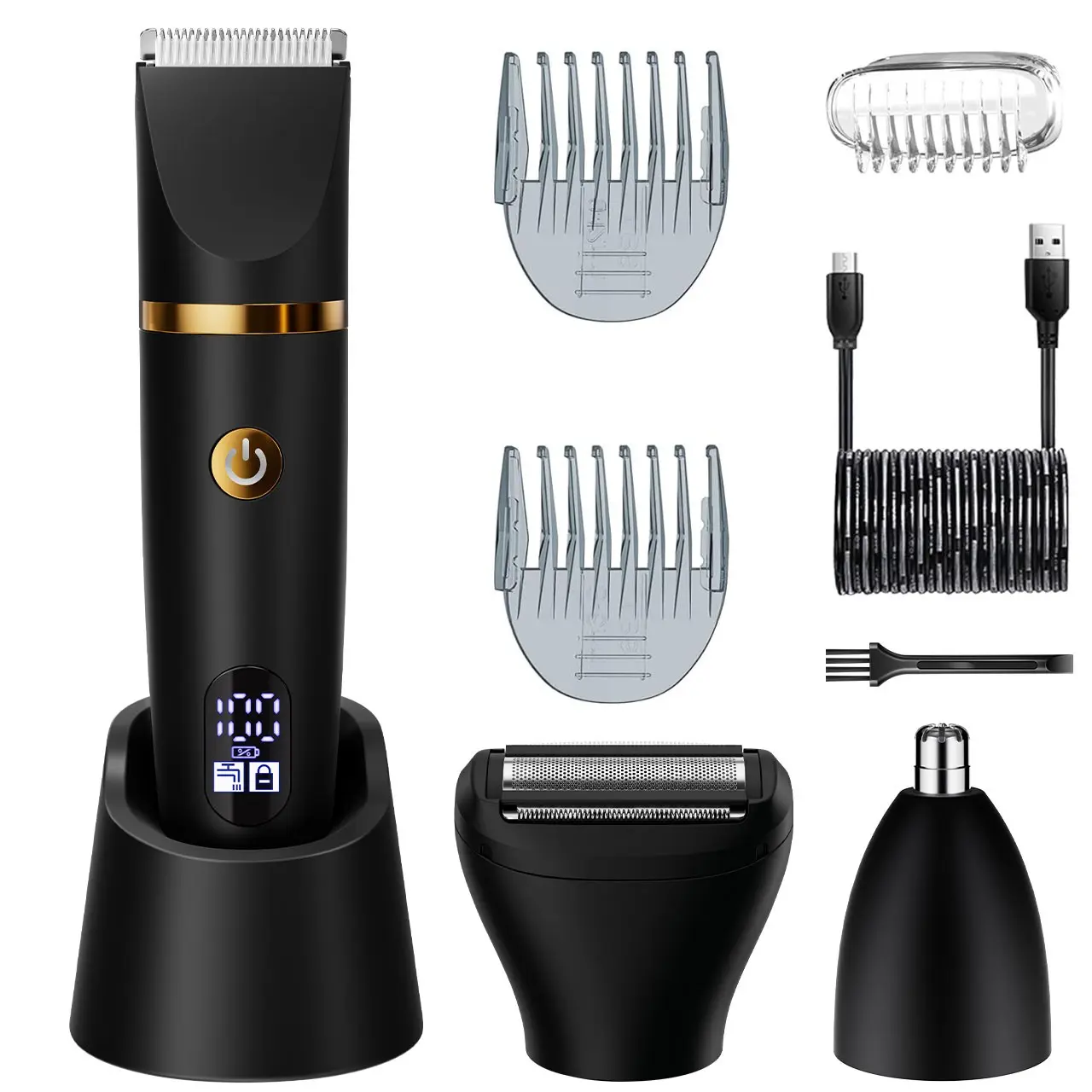 Men's Private Area Hair Trimmer, Three-In-One Electric Shaver, Waterproof Body Care Tool with Ceramic Blade, Ideal Gift for Men