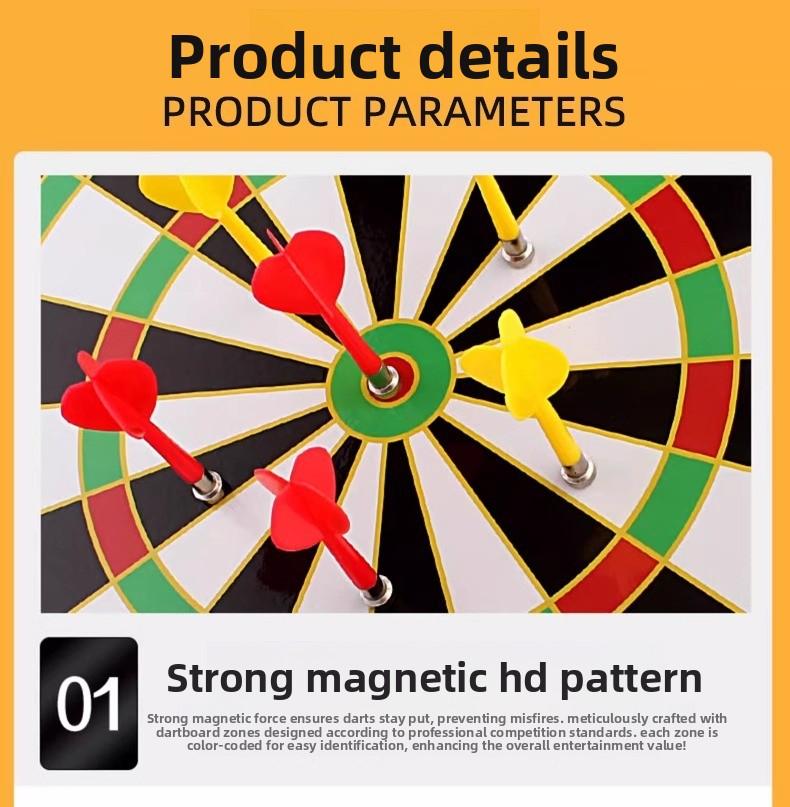 Dart board set - magnetic dart game, fitness & fun for adults & kids - safe dartboard with magnetic darts