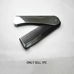 Foldable Hair Comb, Stainless Steel Folding Hair Brush, Portable Plastic and Stainless Steel Comb, Salon Specialized High-Quality Hair Comb