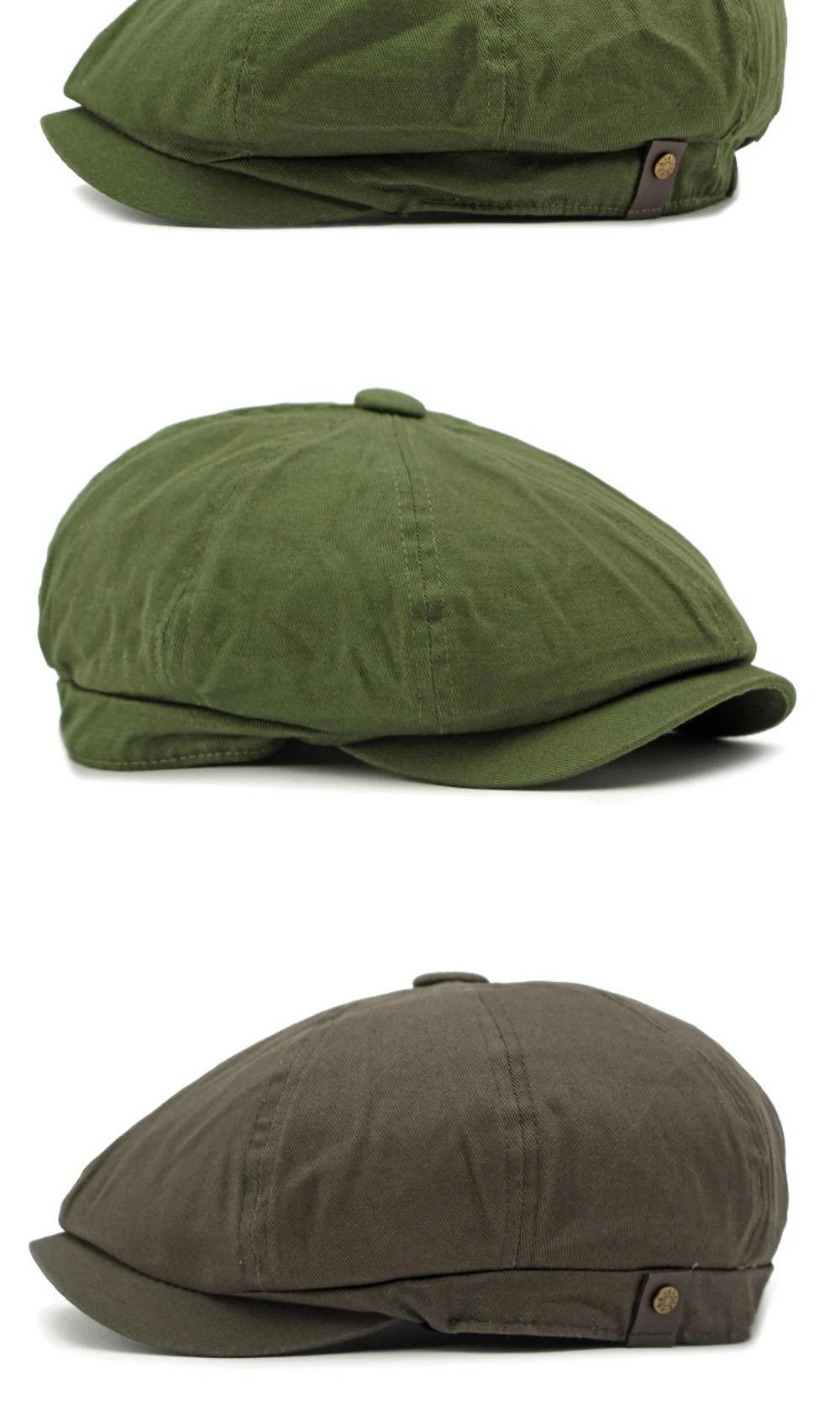 HT4779 Beret Cap New Spring Summer Men Women Cctagonal Cap Vintage Artist Painter Beret Hat Solid Plain Ivy Flat Cap Mens Berets