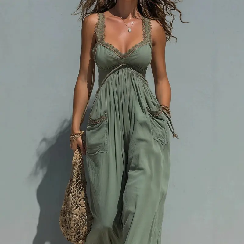 Women's Solid Color Strapless Jumpsuit, Sexy Bandeau Top with Flowy Wide Leg Pants, Long Vacation Beach Overalls Romper, one-piece wonder, streamlined style, vacation chic, resort ready