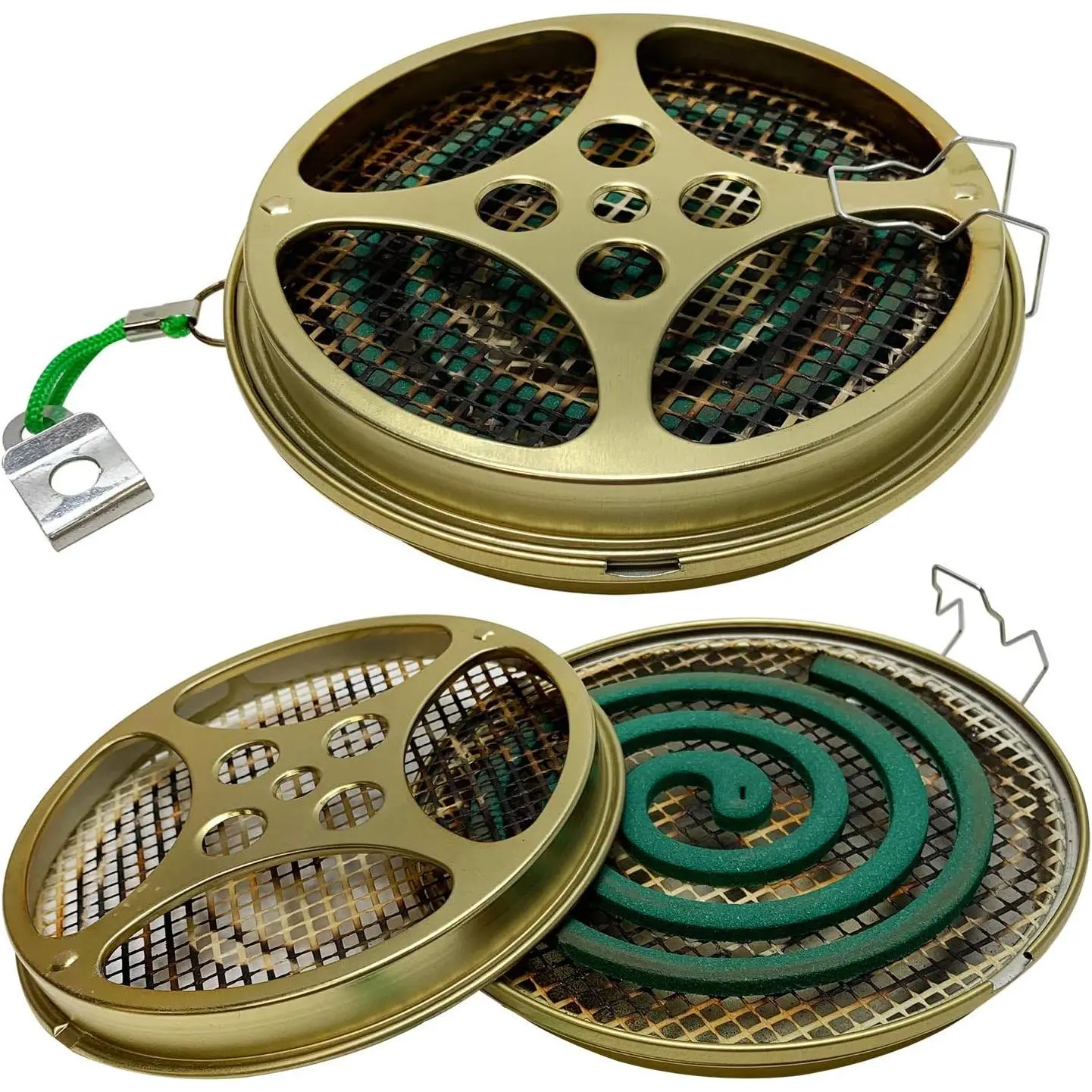 Portable Fire Retardant Glass Fiber Mosquito Coil Holder - Hanging Camping Gear Incense Burner for Outdoor, Camping, Patio Use (Set of 2, Fits Most Coils), Outdoor Areas, Hiking / Light Outdoor