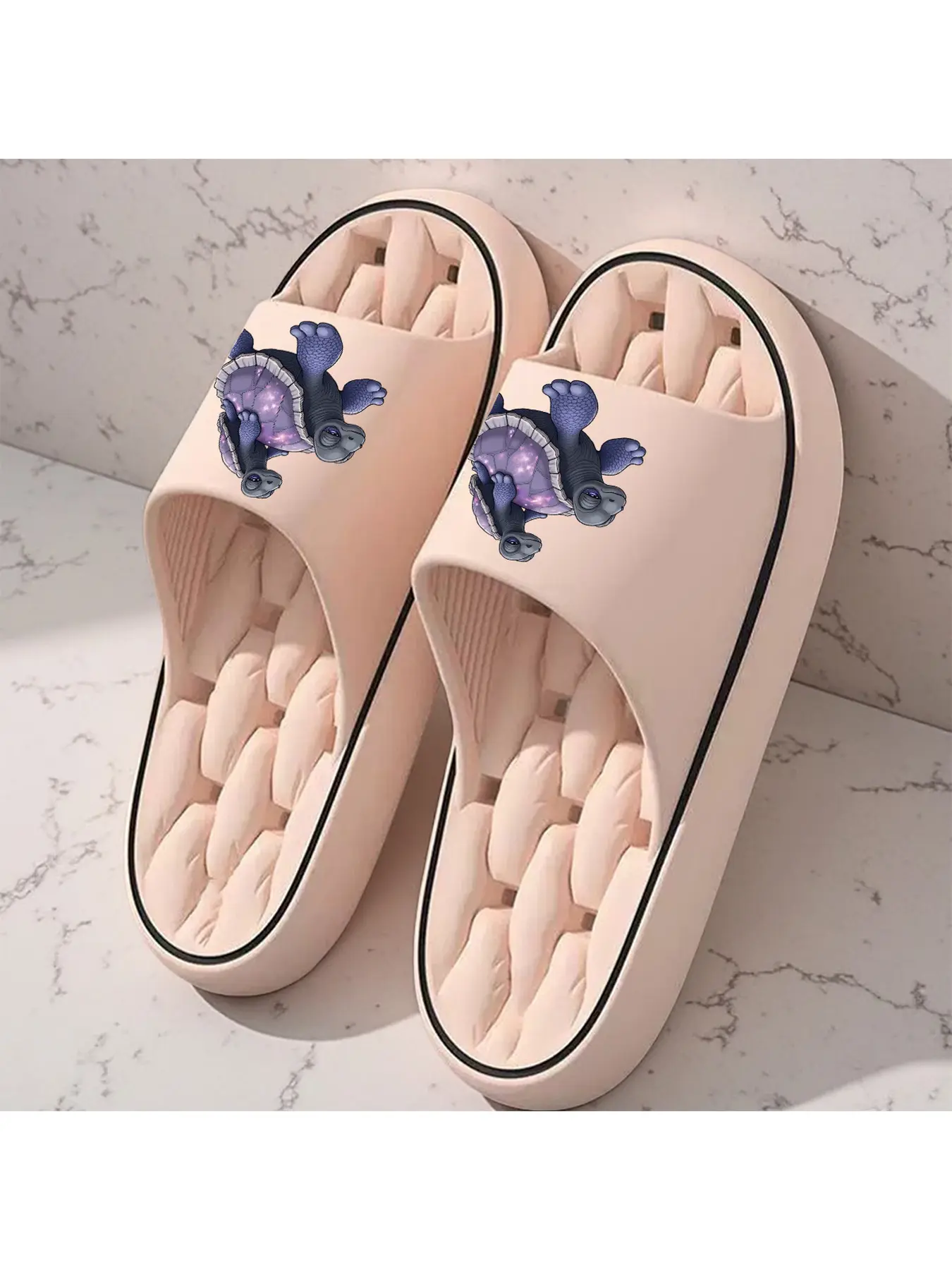 1 pair of new unisex slippers | Dreamy Starry Sky Turtle Print Slippers | Indoor/outdoor slippers | Holiday gift/birthday gift slippers | Women's home shoes | Room slippers | Casual slippers | Summer EVA Slippers | Bathroom slippers | Beach sandals