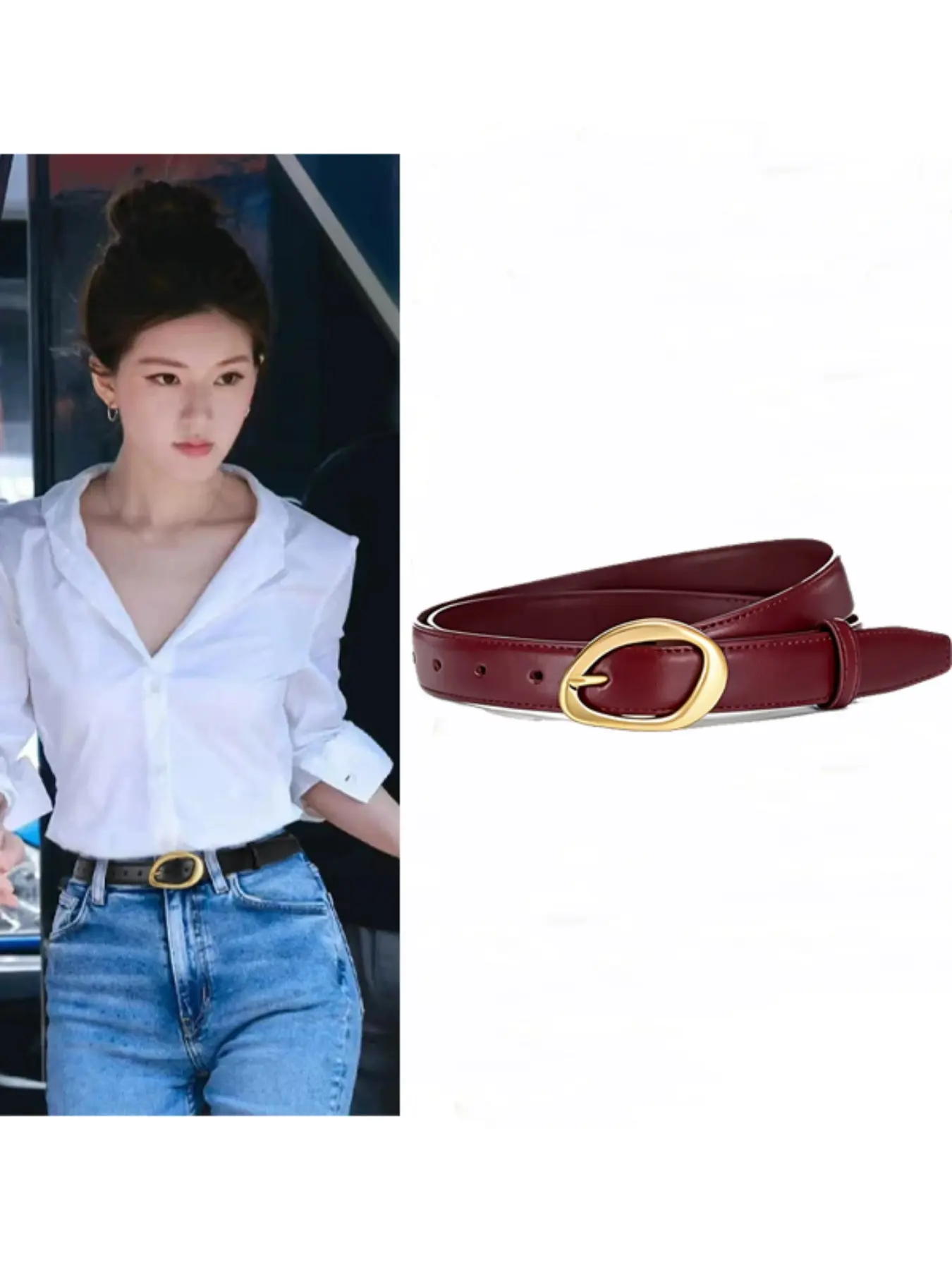 Minimalist Fashion Asymmetric Buckle Women's Belt, Casual Style Belts, Versatile Accessory for Jeans, Casual Pants, and Dresses, Stylish Waistband