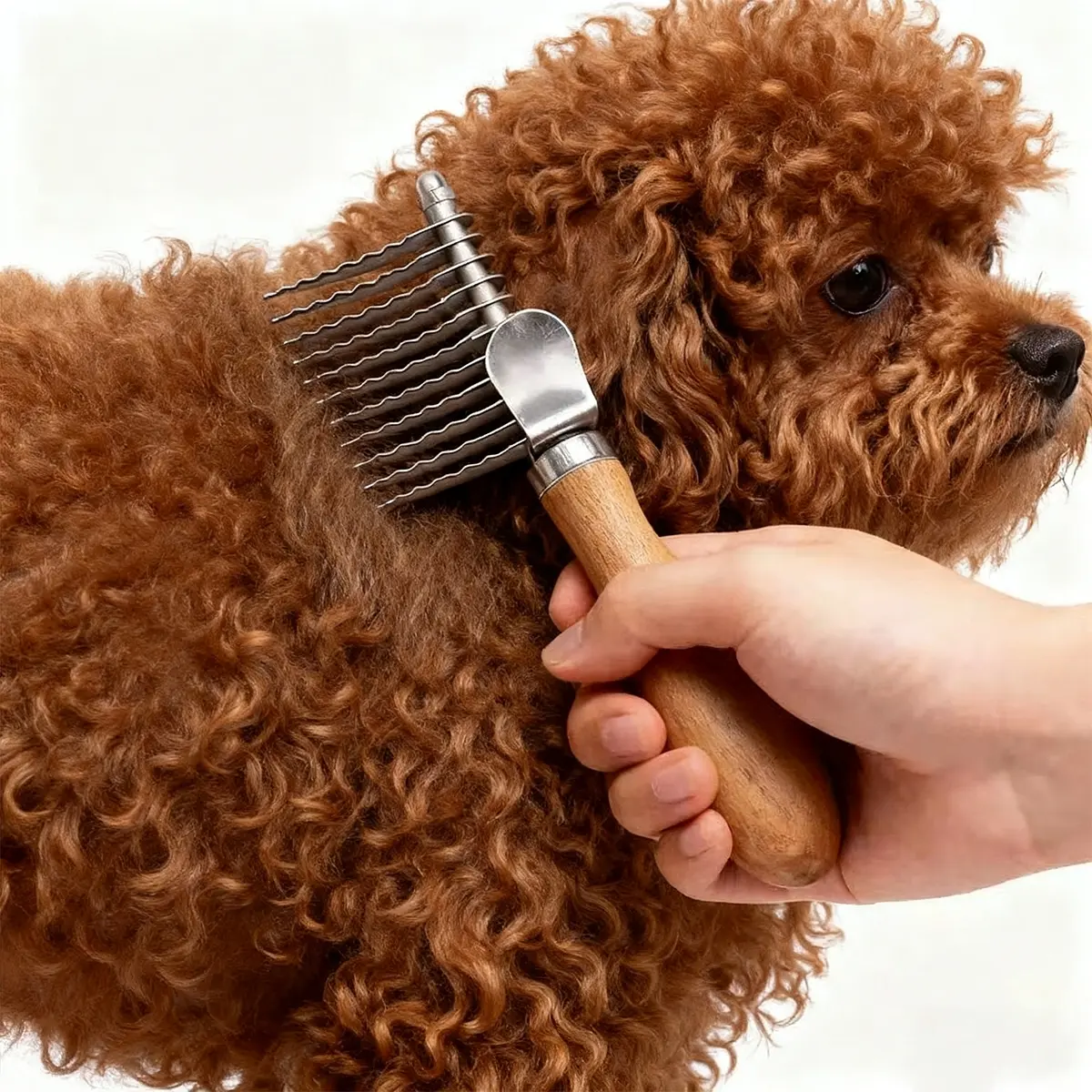 Pet De-Shedding Comb, Deshedding Tool, Dual-Sided Inner Fur Grooming Brush, Stainless Steel Material, Suitable for Dogs and Cats, Effective Shedding Removal