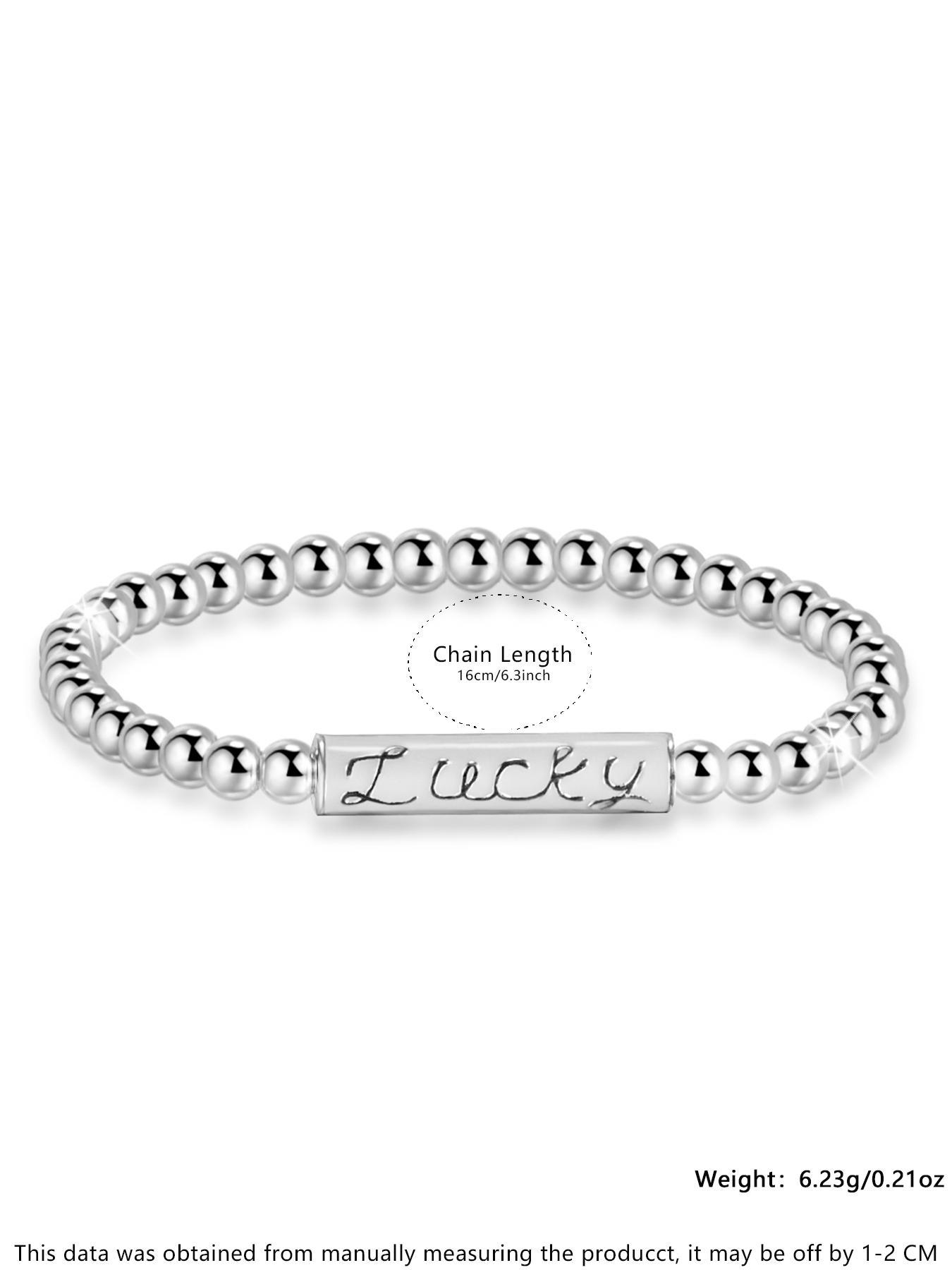 S925 Sterling Silver Beaded Bracelet, Fashionable Jewelry for Women & Girls, Trendy All-match & Exquisite Jewelry for Birthday Gift