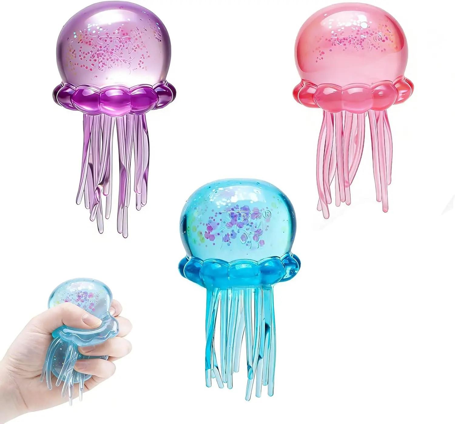 Jelly Texture Squishy Ball Soft Gel Filled Stress Relief Toy Stretchy Elastic Fidget for Anxiety Calming Sensory Toy Gift for All Ages