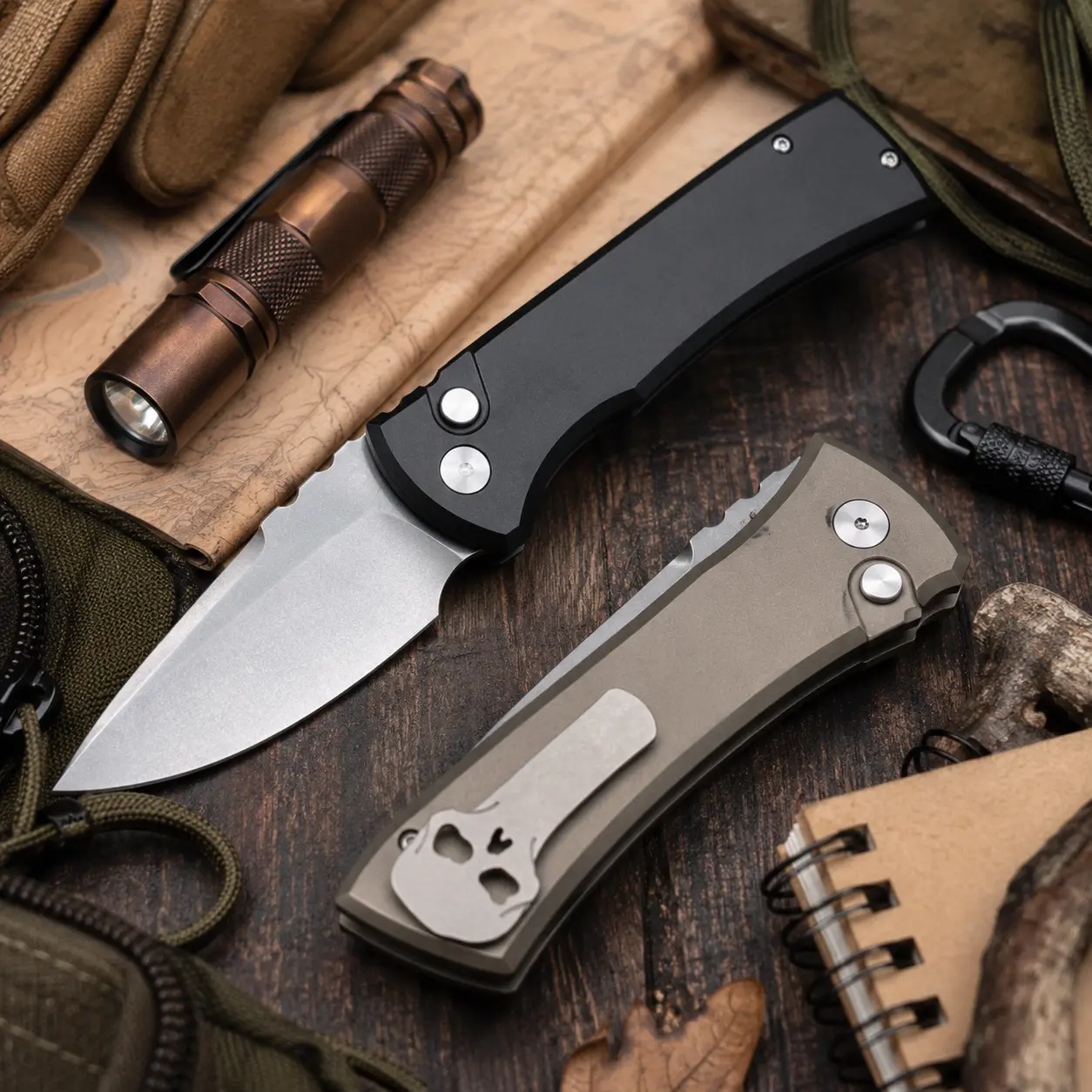 Premium EDC Knife 229, 3.38 in S35VN Stonewashed Drop Point Blade, Aluminum Handle, Button Lock, Pocket Clip, Men Gift, Gift Box