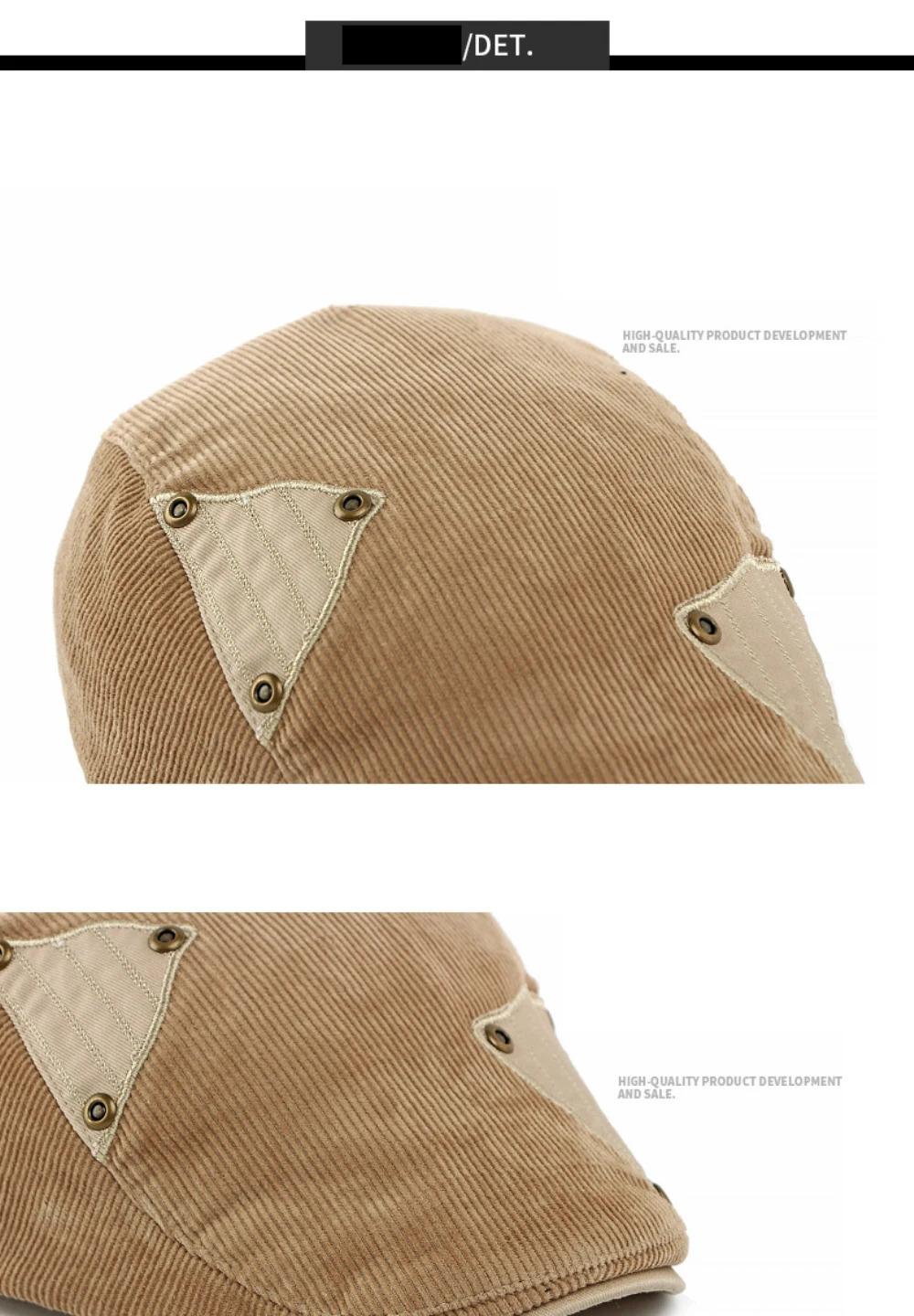 HT4977 Berets Autumn Winter Caps for Men Women Artist Painter Corduroy Beret Hat Male Female Ivy Flat Cap Adjustable Beret Caps