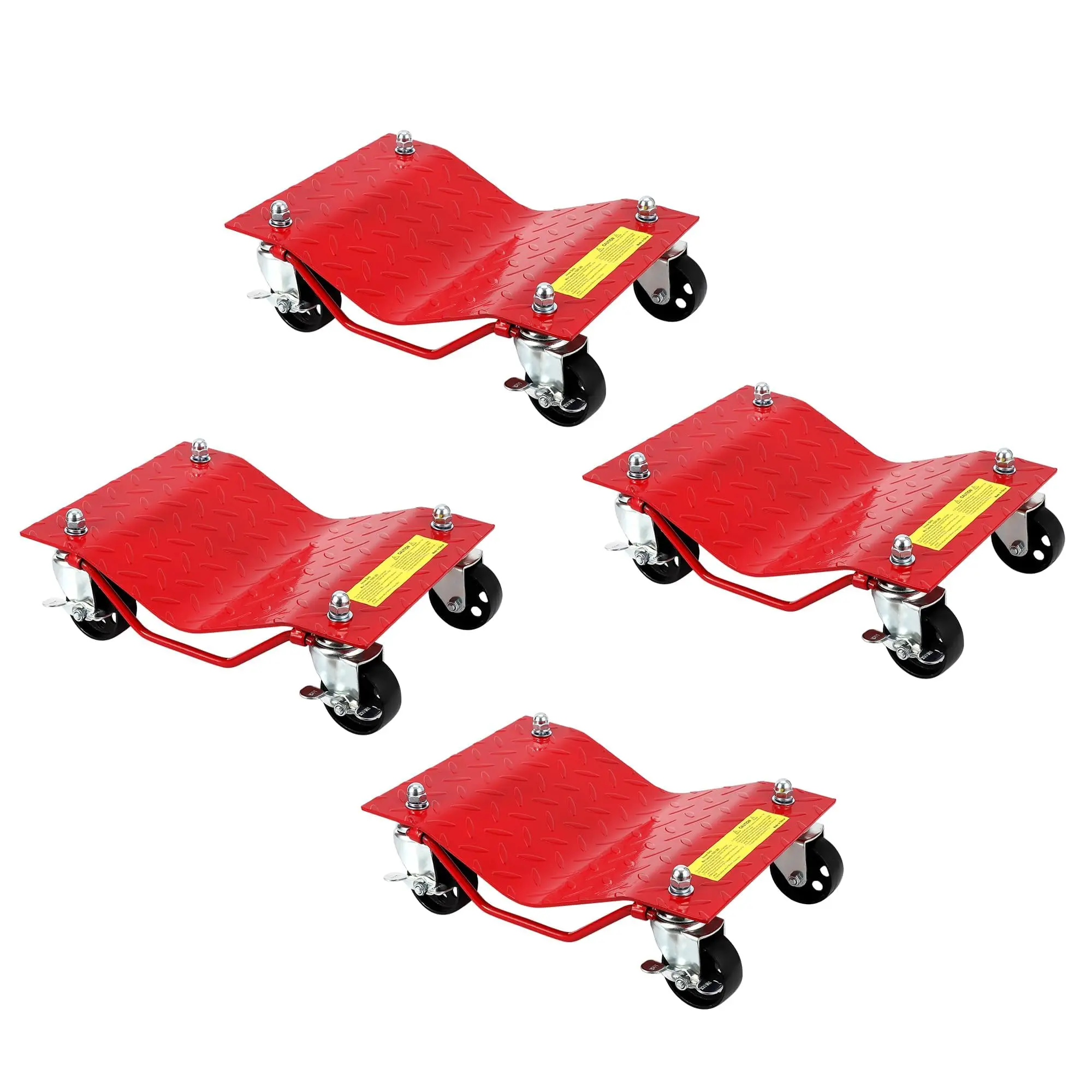 Vehicle Wheel Dolly Set of 4 with 8000 lbs Capacity Heavy Duty Tire Skates Featuring Locking Casters for Easy Moving of Cars, Trucks, Trailers, SUVs, and ATVs - Ideal for Garage Repair and Storage