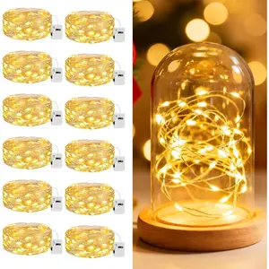 12 Pack 7FT 20 LED Fairy Lights Battery Operated, 3 Lighting Modes, Bulk Mini Twinkle String Lights Waterproof Silver Wire for Weddings Mason Jars Party Christmas Decorations-Warm Whitefidget toys