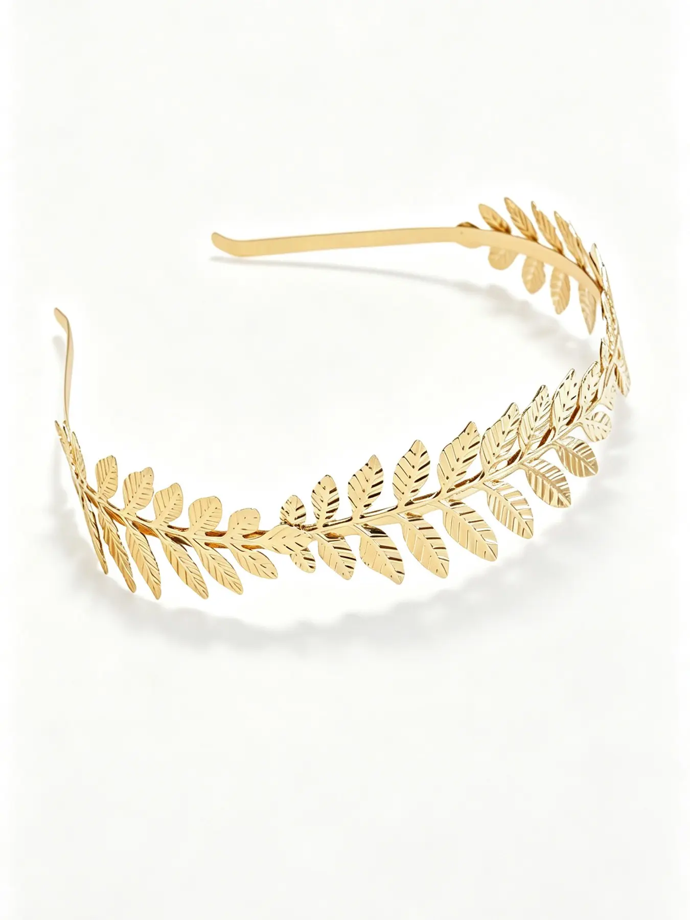 Vintage Gold Laurel Leaf Metal Hairband, French Luxury Leaf Headband, Versatile Bridal Photo Party Accessory, Elegant Atmosphere Headpiece