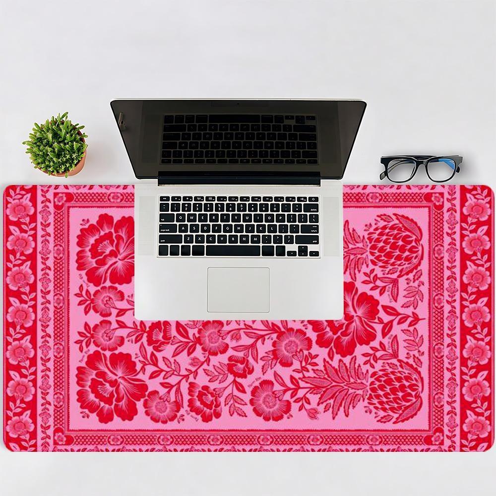 Floral Pattern Mouse Pad, Large Mouse Pad with Non-slip Rubber Base, Rectangle Desk Keyboard Mat for Home Office, Office Desk Accessories, Corporate Work Desk Accessories, Office Girly Desk Accessories