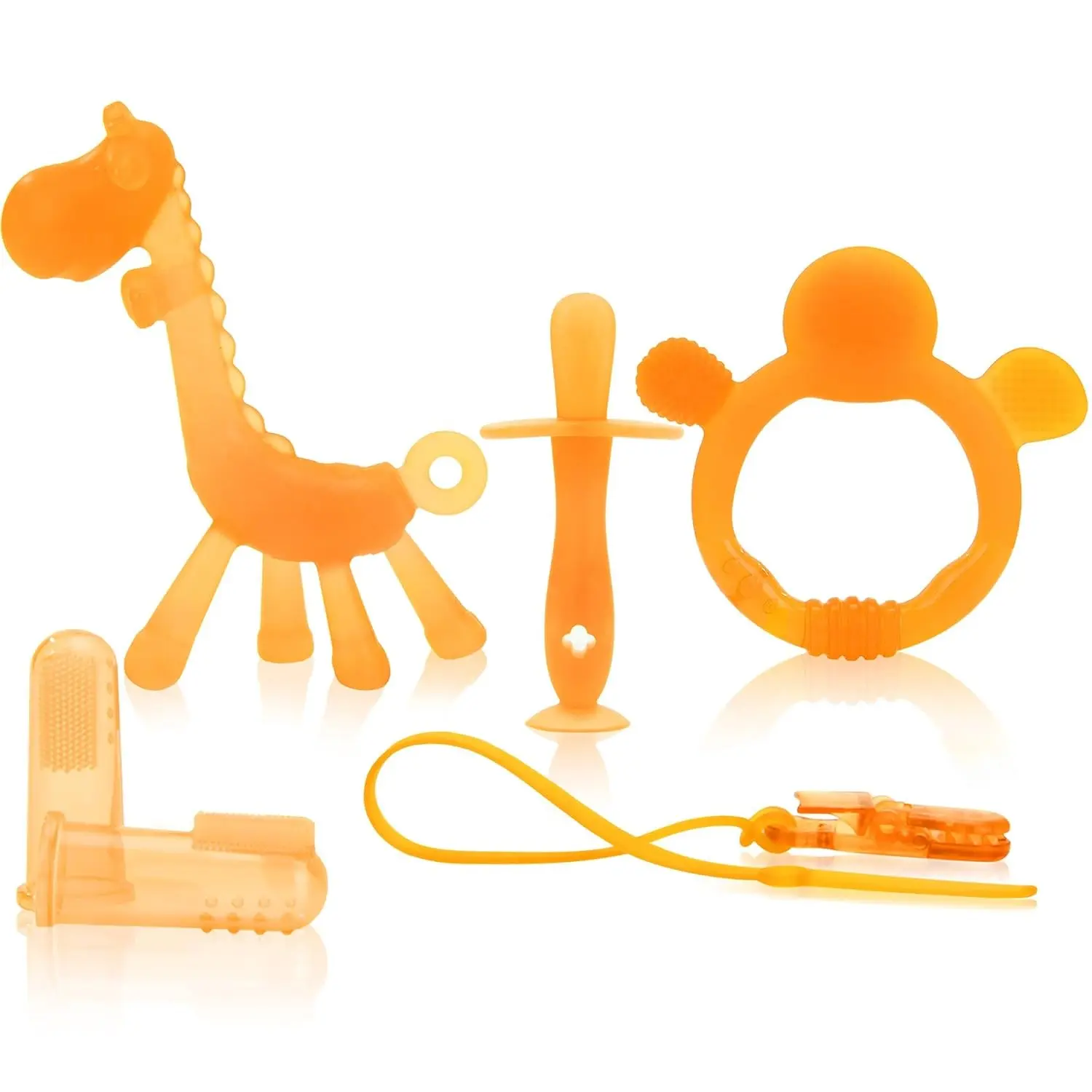 BPA Free Soft Textured Silicone Baby Teething Toys for Babies 0-6 Months & 6-12 Months, Freezer Safe Giraffe Teether for Soothing Sore Gums, Chew Infant Toys(Gift)