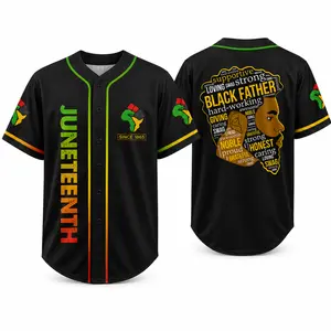 Black Father Juneteenth Graphic, Unisex Baseball Jersey Shirt,Since 1865 Cultural Outfit,Summer Event, Streetwear & Daily Casual Style，Juneteenth outfit，Black Father shirt，summer jersey，unisex baseball jersey，fashion men clothes ，clothes,outfits,men'swear