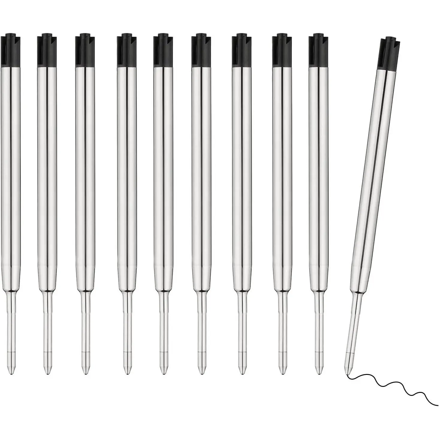 Ballpoint Ink Pen Refills for Parker Pen Refill for Twist Rollerball Pens (Black, 1MM Medium Tip, Pack of 10)