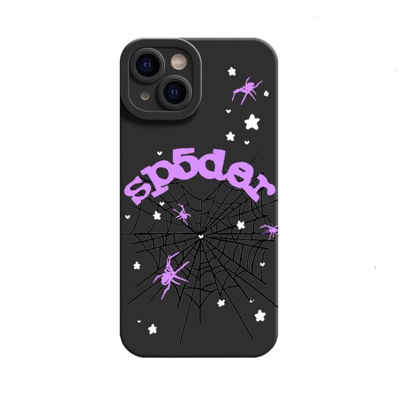 Dark Spider Web Design Black TPU Case for iPhone 11 12 13 14 Plus 15 16 E 17 Pro Max Air & Samsung S21 S22 S23 S24 S25 S26 Ultra Plus, Soft Full-Body Anti-Drop Protection, Unique Creative Gift