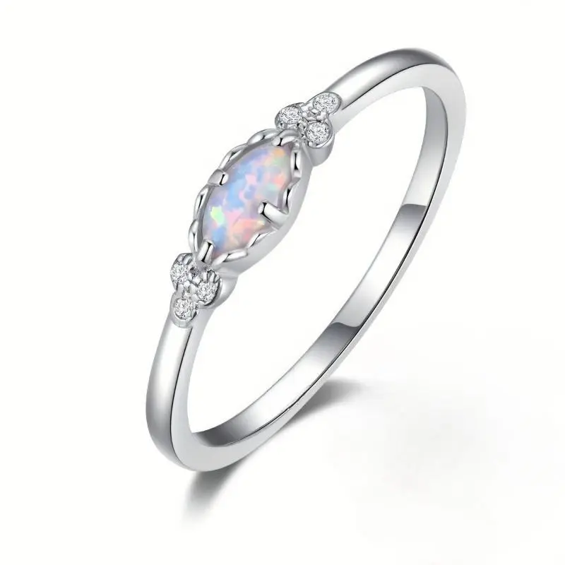 Opal Ring Dainty White Fire Opal Rings for Women Daily Jewelry Accessories engagement rings