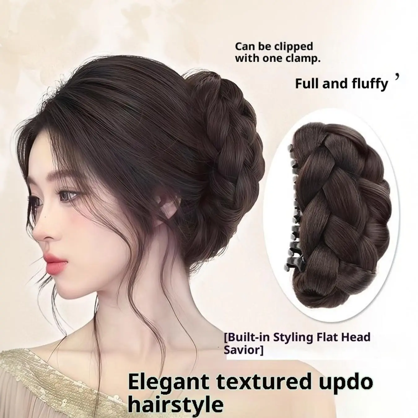 2PCS Messy Bun Hair Piece Claw Clip Braided Bun Extension for Women Synthetic Curly Hair Extensions Chignon Hairpiece Updo Hair Extension Synthetic Hair Pieces Instant Volume Natural Looking Hair Accessories for Party Daily Use TikTok Made Me Buy It