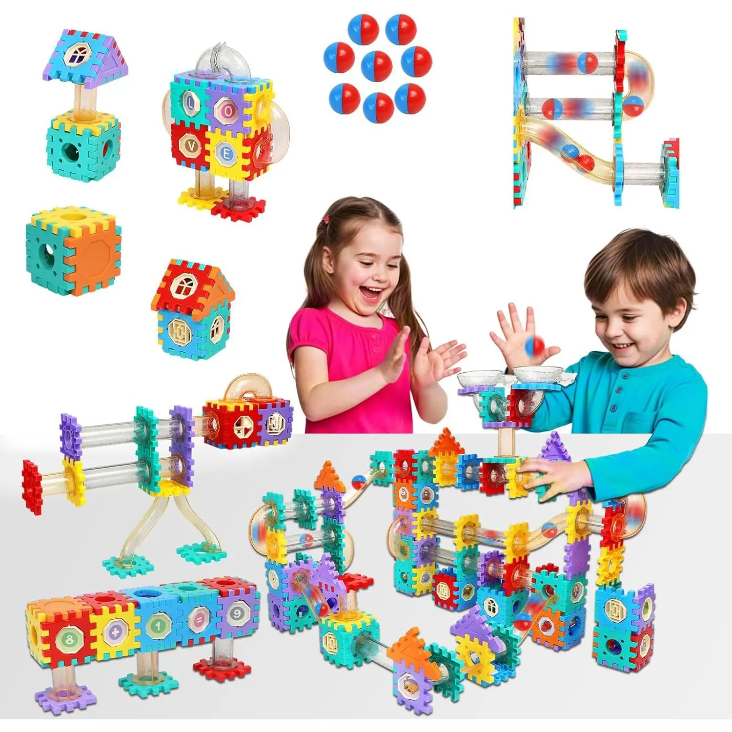234 PCS STEM Marble Run Building Learning Toy Kid Gift Construction Race Track Marbles Run Building Block for 4 5 6 7 8 9 10 11 12Years, Creative Marble Run Games Boy Girl Birthday Xmas Presentfidget toys
