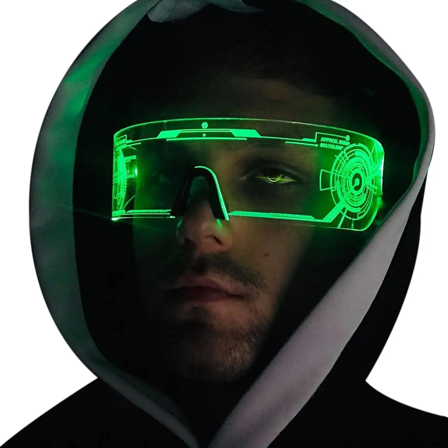 LED Light Up Visor Glasses, Luminous Cyberpunk Futuristic Cosplay for AdultsGift