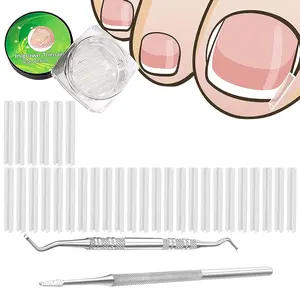 (30+2) Pack Ingrown Toenail Correction Treatment Kit, 30PCS Ingrown Toenails Corrector Strips Brace Ingrown Toenail Pedicure Tool Toenail Correction Patch with 2PCS Ingrown Toenails Lifter and File