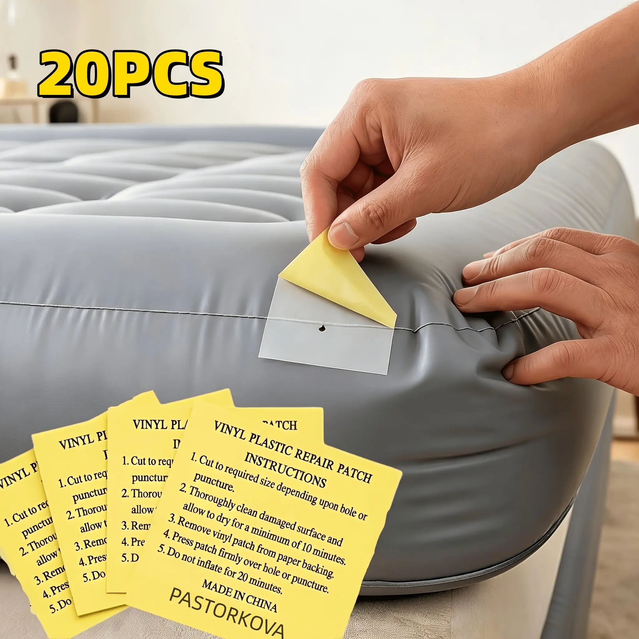 20pcs Self-Adhesive Repair Patches, Transparent PVC Waterproof Sealant Tape, Durable Lightweight Outdoor Gear Fix Kit, Ideal for Inflatable Toys & More