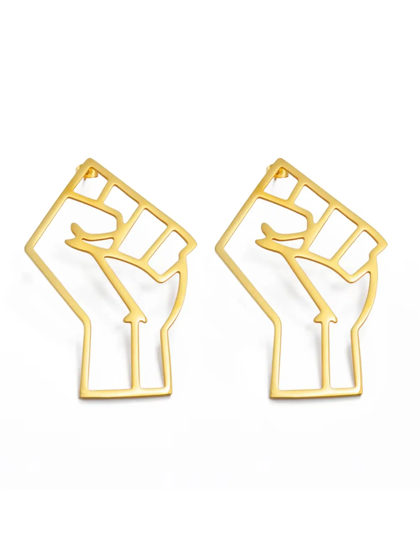 1pair 11cm/7cm/4cm Black Lives Matter Fist Symbol Big Earrings Exaggerate Larger Stud Earring Stainless Steel Studs Africa Hyperbole Jewelry