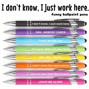 8-Pack Office Swear Word Pens - Set of 8 Retractable Novelty Ballpoint Pens Featuring Swear Words and Black Ink; A High-quality, Unique Gift for Any Occasion, Perfect for Coworkers, Thanksgiving, Christmas, Back-to-school Season, and School Supplies