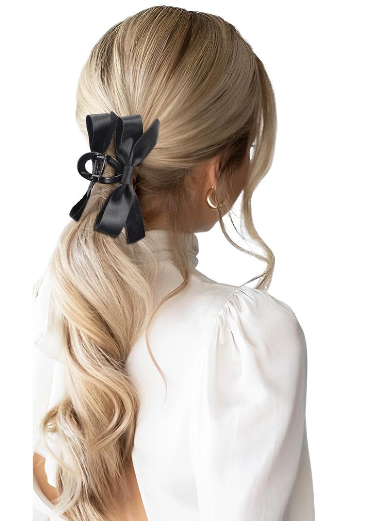 Simple Plain Bowknot Design Hair Claw Clips As Gift, Casual Versatile Large Hair Accessories for Women, Girl's Temperament All-match Hair Accessories
