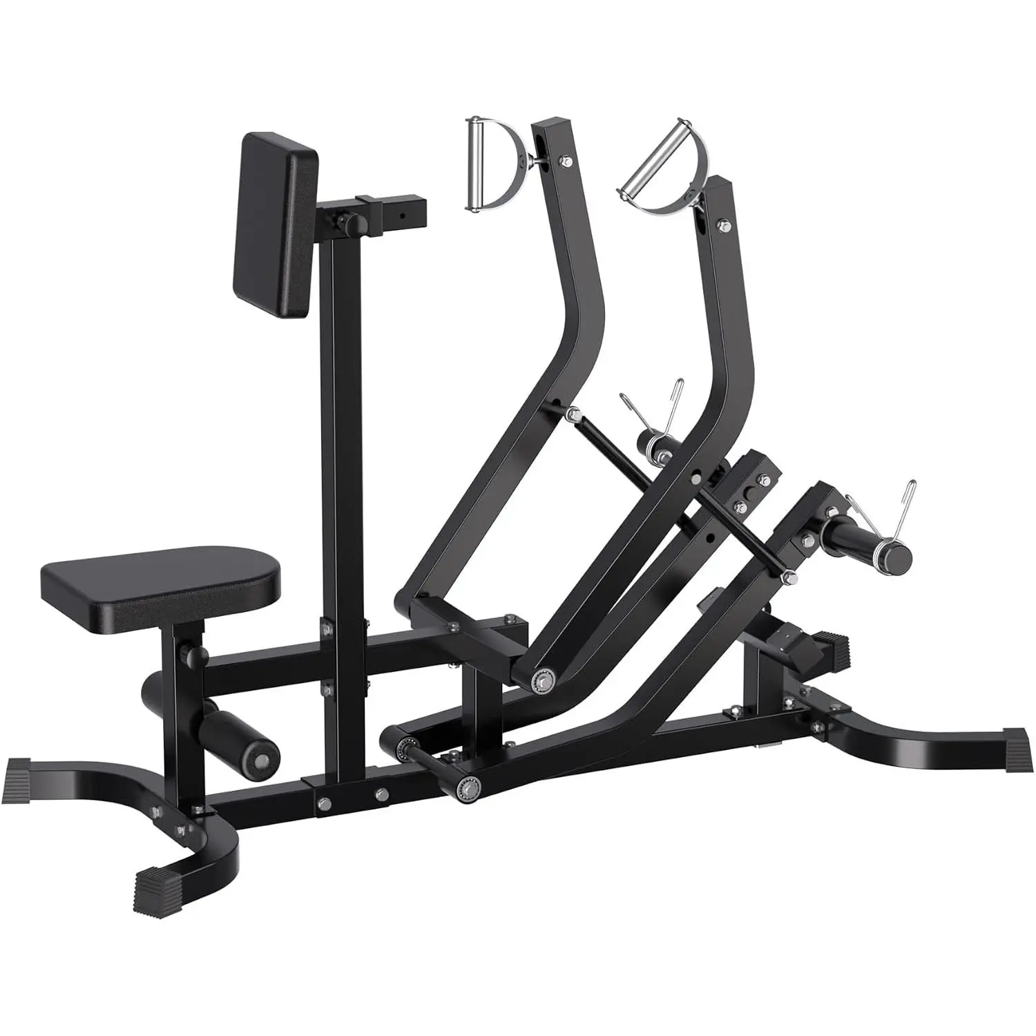 Seated Row Machine, Back Machine Gym Equipment, Plate Loaded, 400LBS Capacity, Chest Supported T-Bar Row Machine with Independent Arms, Rotating Handles, Upper Body Workout for Home Gym