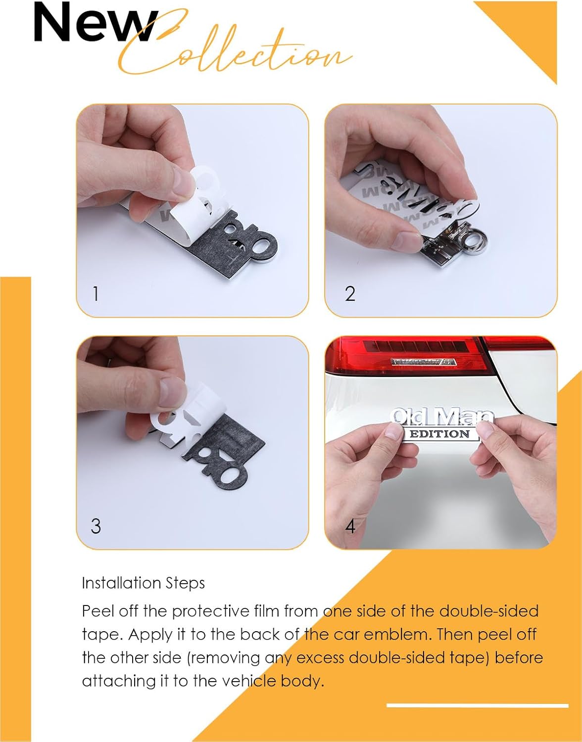 2Pack Old Man Edition Car Emblem - 3D Metal Badge for Car, Truck, SUV, Old Man Edition Automotive Decals, Zinc Alloy