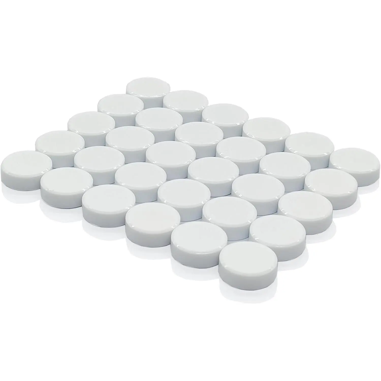 30 Pcs Small Size Plastic Magnetic Round Fridge Magnets - Heavy-Duty for Whiteboards, School Office Home Use, Decorative White Craft Magnets