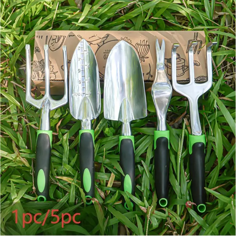 Gardening Tool Set: Aluminum Alloy Trowel & 3-Prong Cultivator (with Depth Markings) – Ideal for Planting, Gardening, and Beachcombing