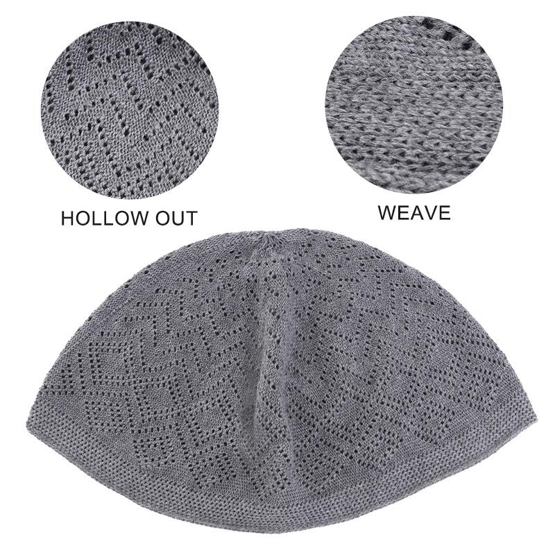 Plain Hollow Out Stretch Beanie, Breathable Wig Head Wrap Cap