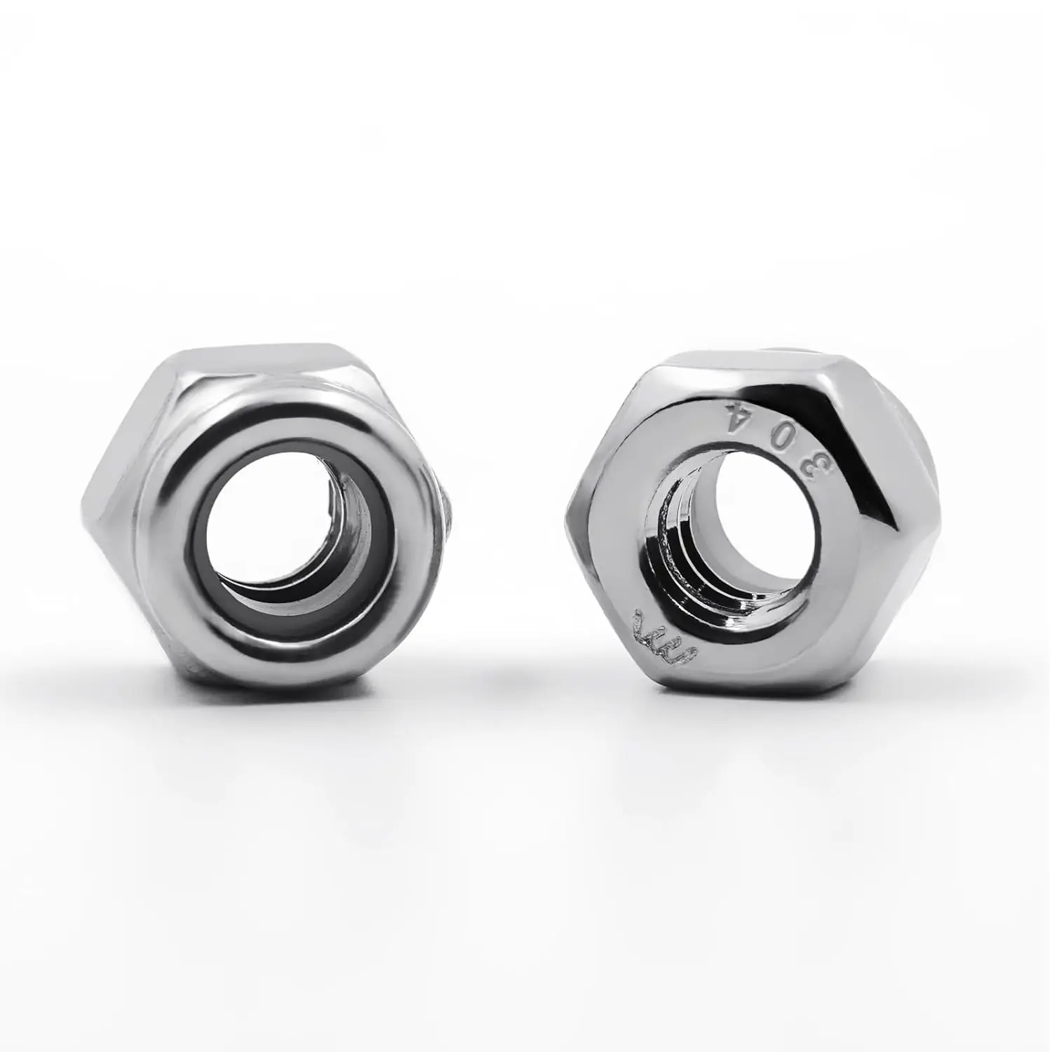 28-Pack 1/4"-20 Inches 304 SS A2-70 Nylon Insert Hex Shape Lock Nuts, Anti-Loosen Self-Locking Coarse Thread Fasteners with Bright Finish