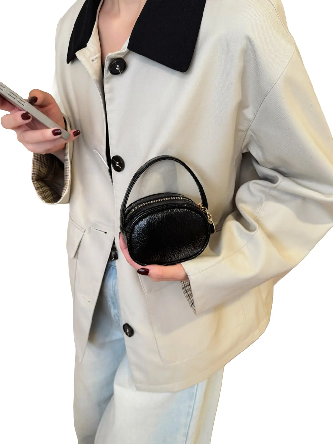 Minimalist Crossbody Bag, Lychee Texture, Fashionable Durable Design, Perfect for Daily Use, Compact and Convenient for Various Settings