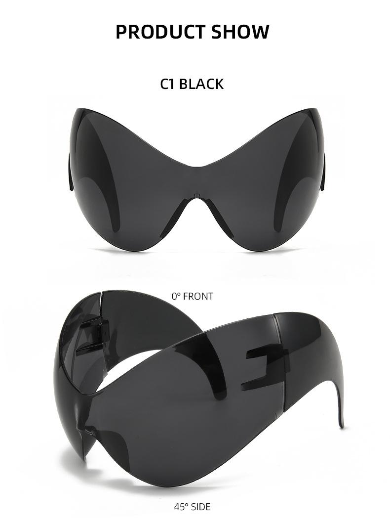 Future technology sense oversized punk sunglasses cross-border Y2K one-piece personalized sunglasses