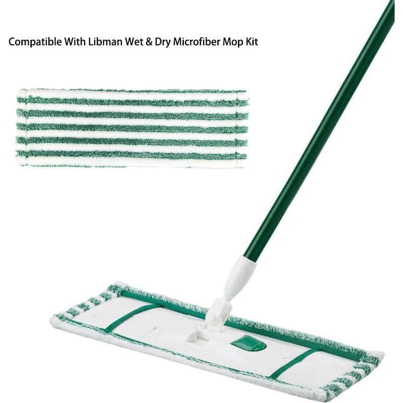 2 Pack Replacent Mop Refills Compatible with Libman Wet & Dry Microfiber Mop, Washable Microfiber Cloth Mop  Pads for Wet and Dry Use (Set of 2)
