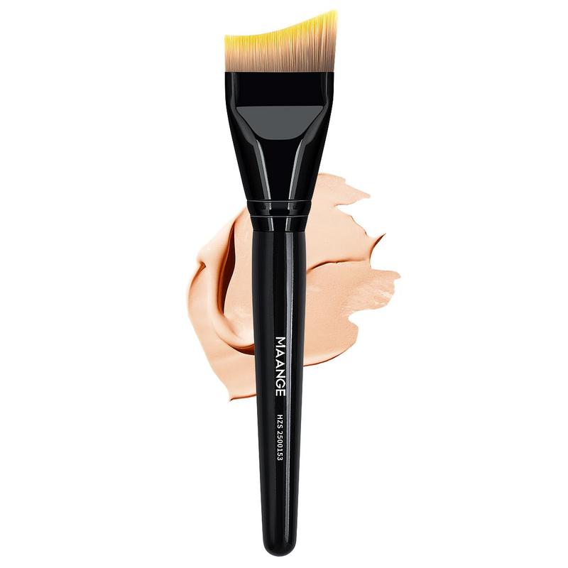 MAANGE 1pc Professional Crescent Shape Foundation Brush/Face Mask Brush, Versatile Makeup Tool for Flawless Application, Ideal for Creams and Liquids, Makeup Accessories Gifts for Friends