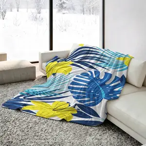 Beach Palm Tree Pattern Summer Cooling Blanket, Cozy Lightweight, Breathable and Cooling for Hot Summer Nights, Keep Body Cool, Cold Blanket for Napping & Afternoon Nap on Bed Couch
