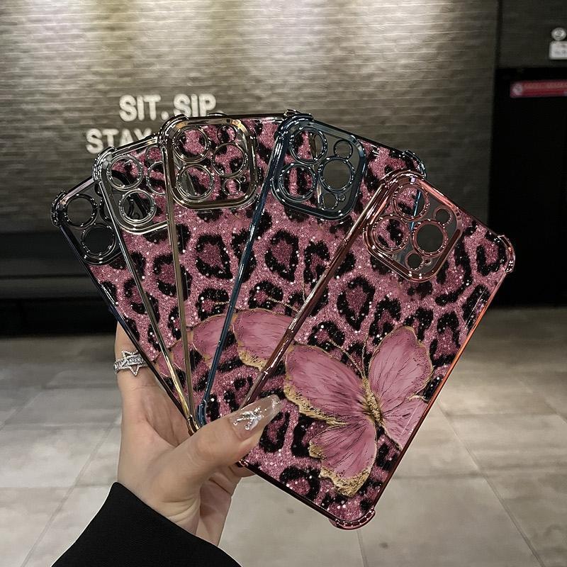 Darlingcase Pink Butterfly Pattern Anti-Drop TPU Case, For iPhone 17 Pro Max iPhone 16/15/14/13/12/11 Phone Case Full Camera Protection Slim Shockproof Mobile Phone Cover