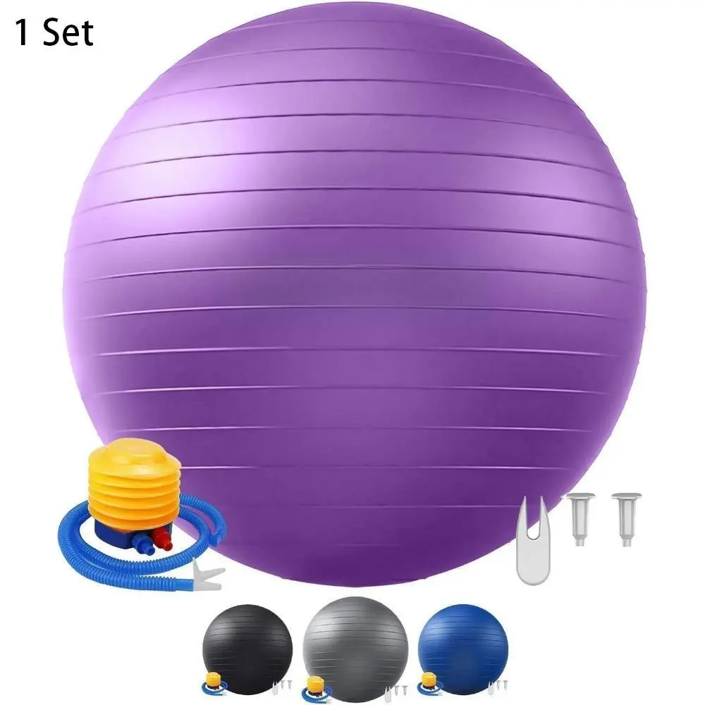 55cm Anti-Slip Yoga Ball — Non-Slip, Extra Thick & Durable, Includes Pump Kit, High Weight Capacity & Burst-Resistant. Ideal for Fitness, Balance Training, Prenatal/Postnatal Care, and Home Physical Therapy.