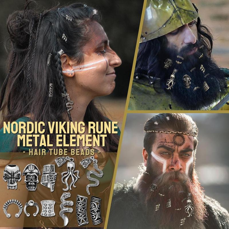 207 count Hair Nordic Runes Tube Beads,Accessories Kit for Braids Dreadlock Beard Locs,Metal Clips Cuff Rings,Braiding Beard Decoration Bracelets Pendant Necklace DIY 207 count Hair Nordic Runes Tube Beads,Accessories Kit for Braids Dreadlock Beard Locs,Metal Clips Cuff Rings,Braiding Beard Decoration Bracelets Pendant Necklace DIY