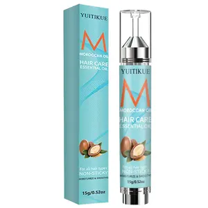 Yuitikue Moroccan Oil Hair Serum, Suitable for All Hair Types, Non-Greasy, Moisturizing, Contains Keratin and Biotin, 15g