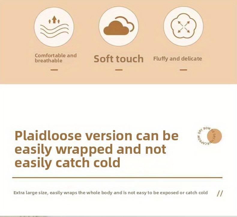 A Super Absorbent, Quick-drying, Wearable Bath Towel. This Adorable and Soft-style Home Bathrobe Is Skin-friendly and Breathable. It Can Be Worn Instantly After Showering Without Sticking to the Body, and It Doesn't Shed Lint. Comfortable and Warm