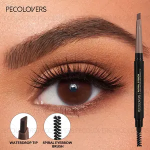Double-head Triangular Eyebrow Pencil with One Eyebrow Brush Naturally Easy To Color and Draw Eyebrow Shape Brow Pencil Eyebrow Makeup Products