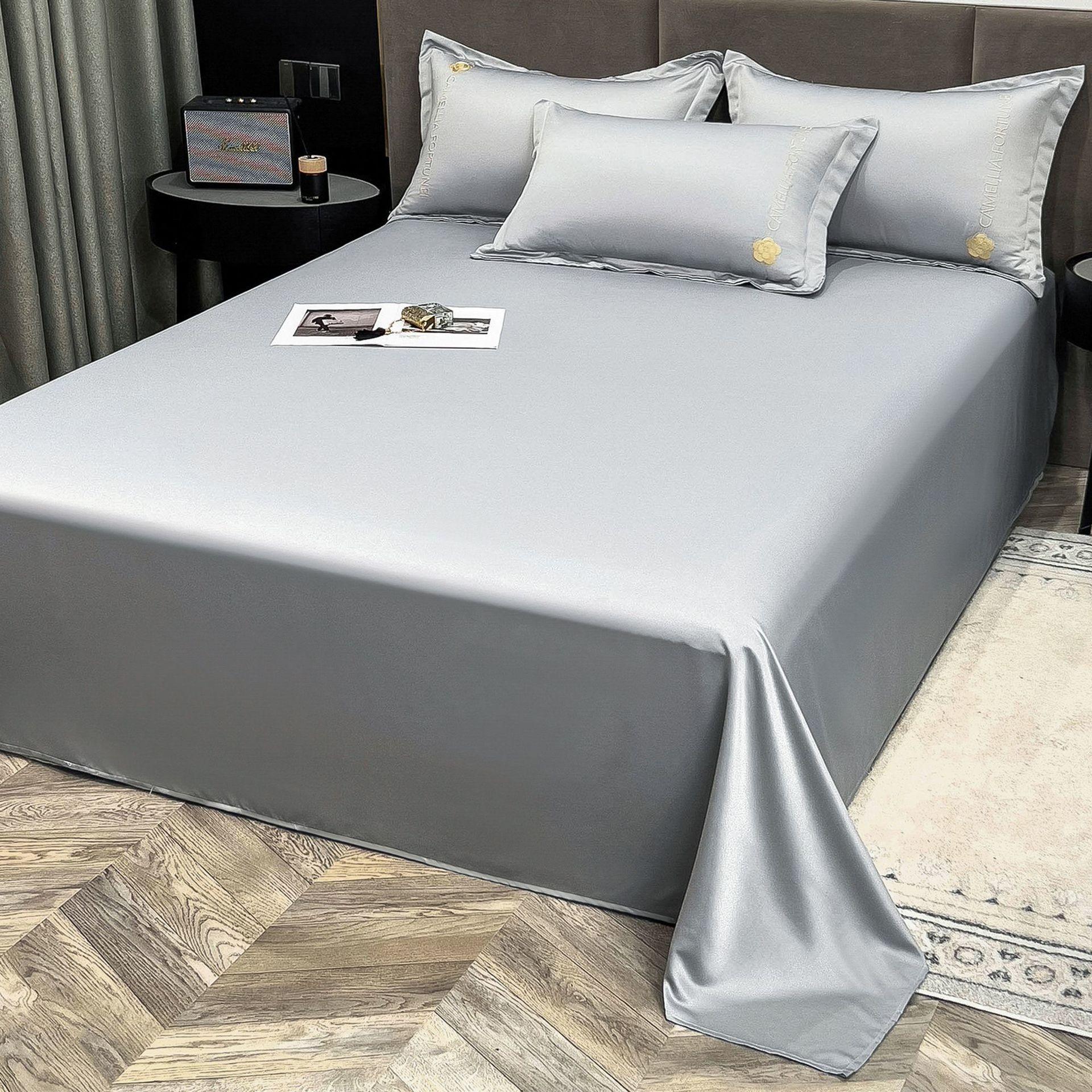 Nanjiren Summer Ice Silk Bed Sheet Three Piece Set for Student Dormitory Cool Feeling Single Bed Sheet Home Use